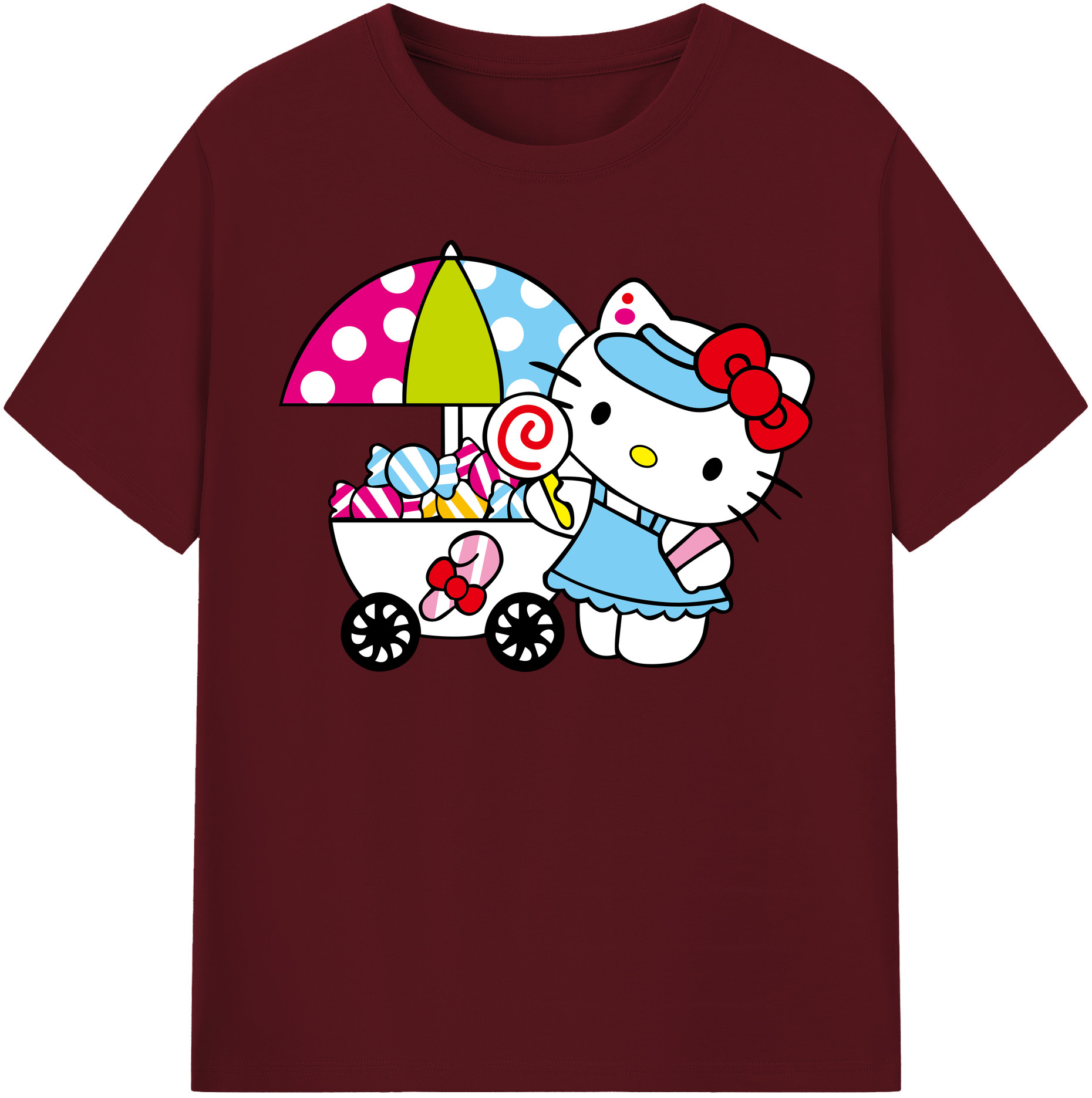 （画像用） Hello Kitty ハローキティ 綿100％半袖Tシャツ（フロントプリント）